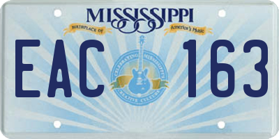 MS license plate EAC163