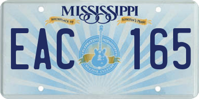 MS license plate EAC165