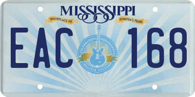 MS license plate EAC168