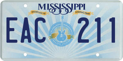 MS license plate EAC211