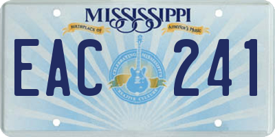MS license plate EAC241