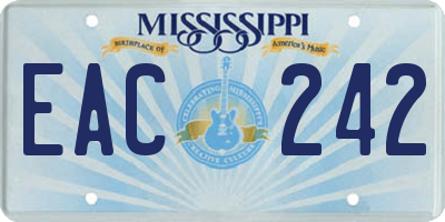 MS license plate EAC242