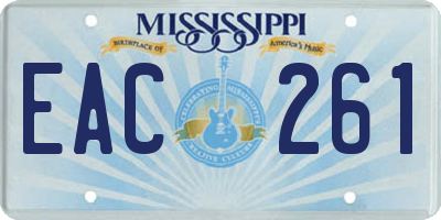 MS license plate EAC261