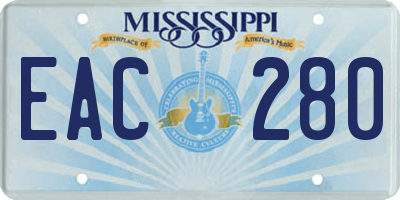 MS license plate EAC280