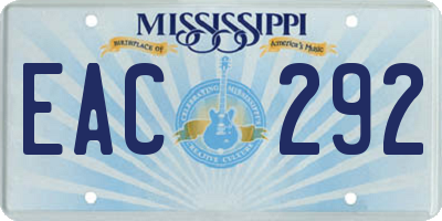 MS license plate EAC292