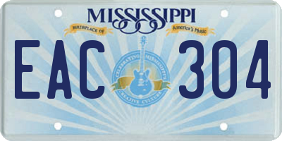 MS license plate EAC304