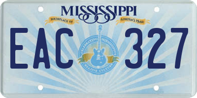 MS license plate EAC327