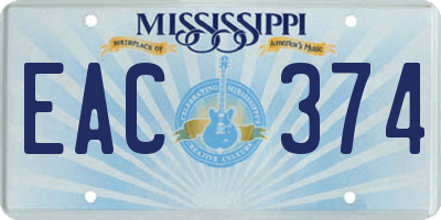 MS license plate EAC374