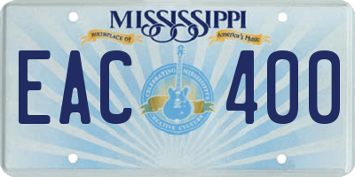 MS license plate EAC400