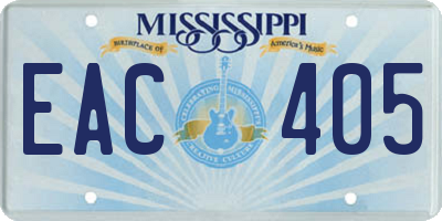 MS license plate EAC405
