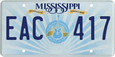 MS license plate EAC417