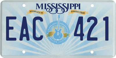 MS license plate EAC421