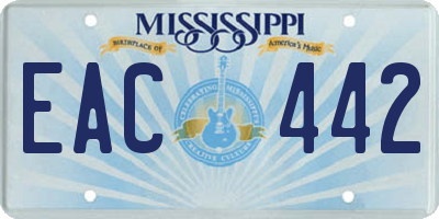 MS license plate EAC442