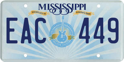 MS license plate EAC449