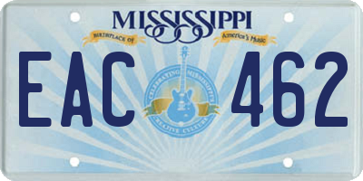 MS license plate EAC462
