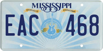 MS license plate EAC468