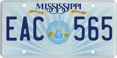 MS license plate EAC565