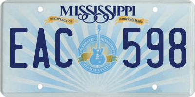 MS license plate EAC598