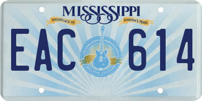 MS license plate EAC614