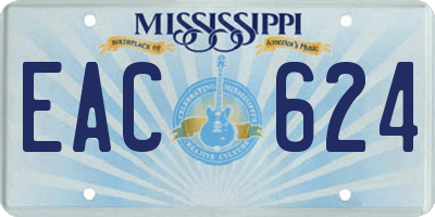 MS license plate EAC624