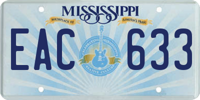 MS license plate EAC633