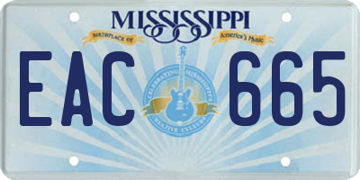 MS license plate EAC665