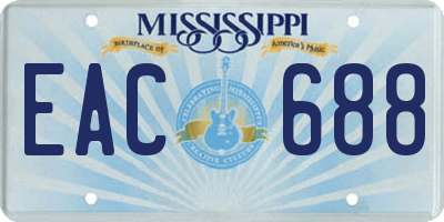 MS license plate EAC688