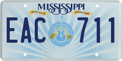 MS license plate EAC711