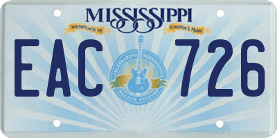 MS license plate EAC726