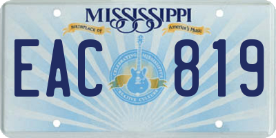 MS license plate EAC819