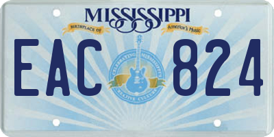 MS license plate EAC824