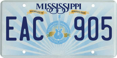 MS license plate EAC905
