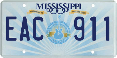 MS license plate EAC911