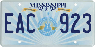 MS license plate EAC923