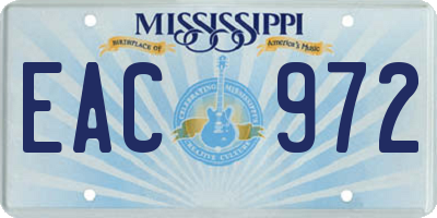 MS license plate EAC972