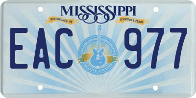 MS license plate EAC977