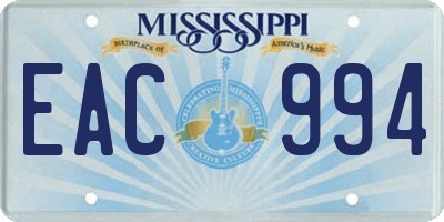 MS license plate EAC994