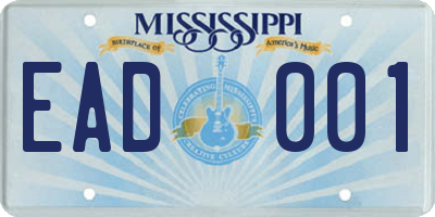 MS license plate EAD001