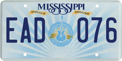 MS license plate EAD076