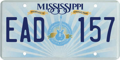 MS license plate EAD157