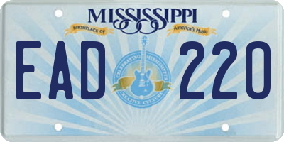 MS license plate EAD220