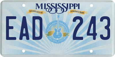 MS license plate EAD243