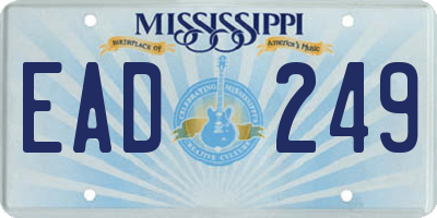 MS license plate EAD249
