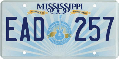 MS license plate EAD257