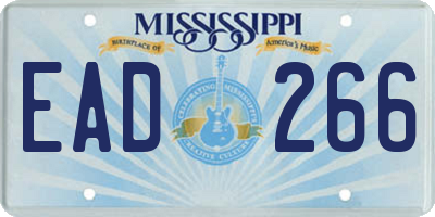 MS license plate EAD266