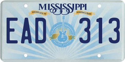 MS license plate EAD313