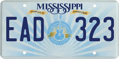 MS license plate EAD323
