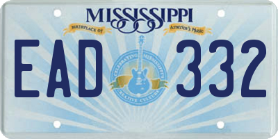 MS license plate EAD332