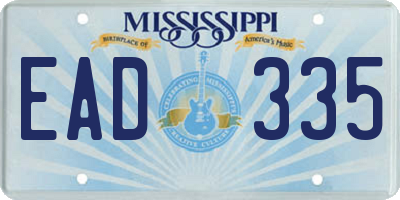 MS license plate EAD335
