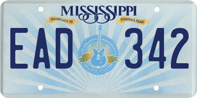 MS license plate EAD342